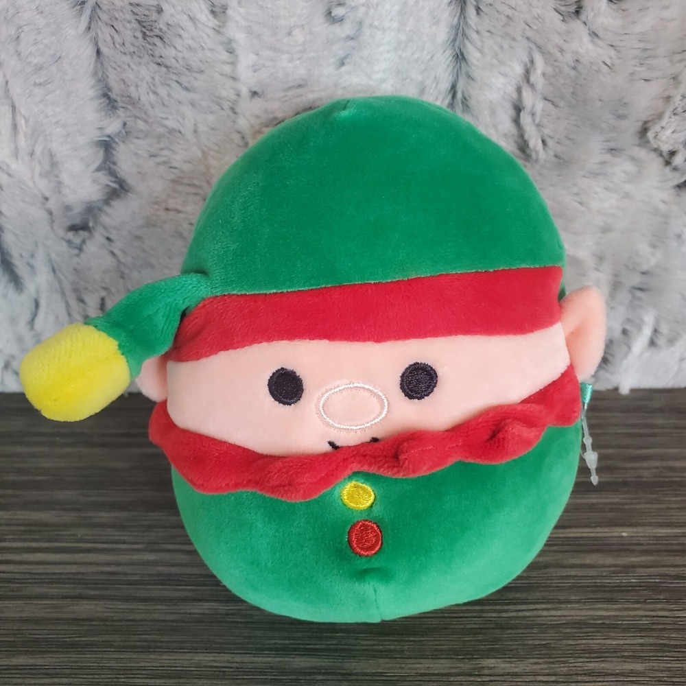 Kellytoy Squishmallow 5" Elliot Elf Christmas Stuffed Plush‎ Green EXCELLENT